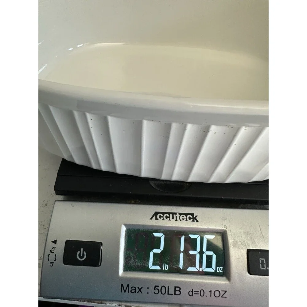 Corning Ware French White Oval Stoneware Casserole F-2-B, 2.5 Quart